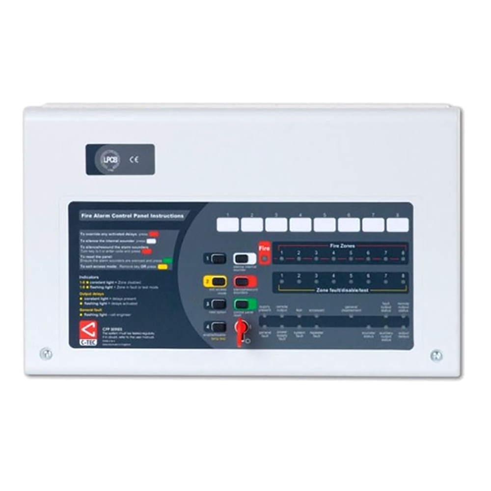 C-TEC 8 Zonlu Konvansiyonel Yangın Alarm Kontrol Paneli